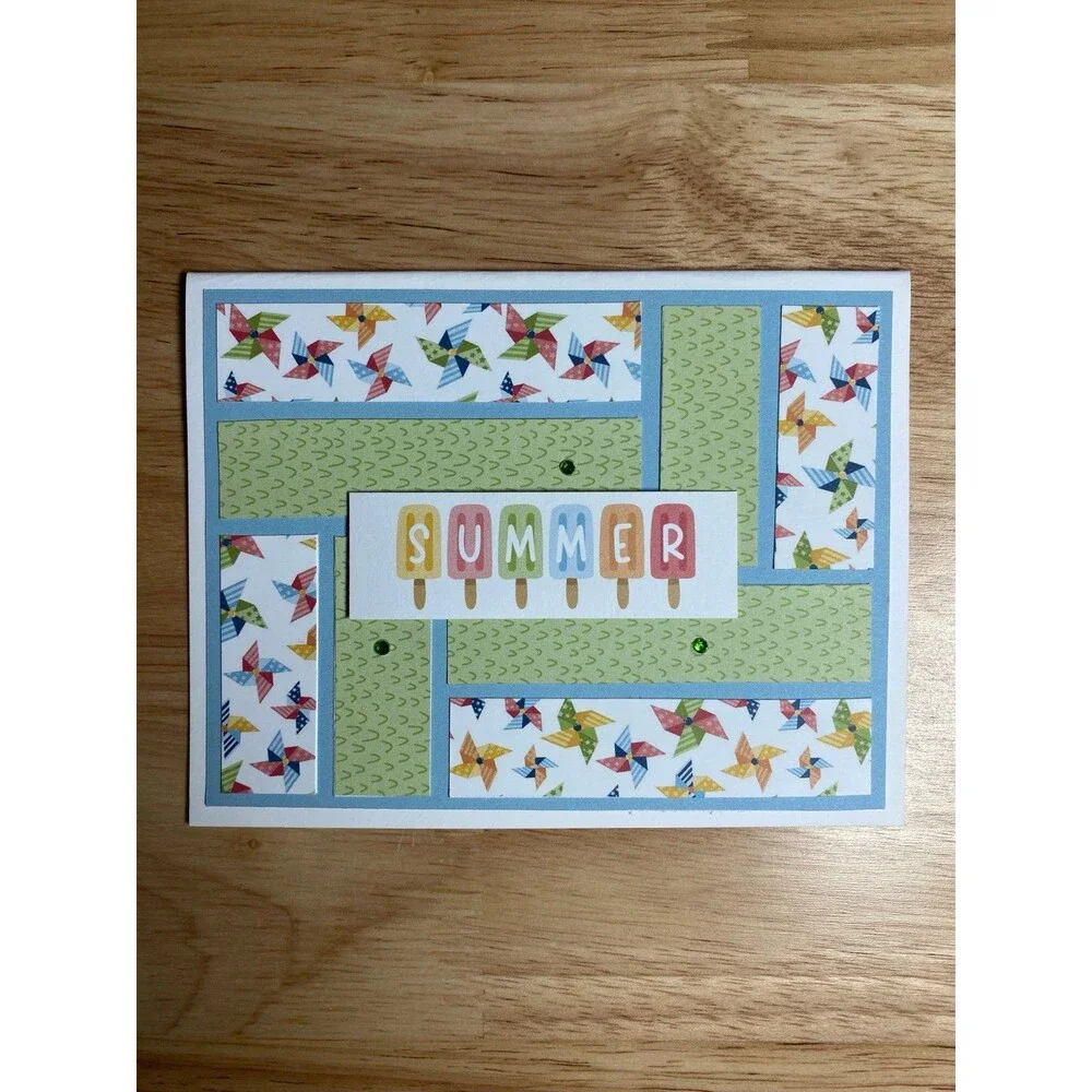 Handmade Summer Blank Greeting Card A2 & Envelope